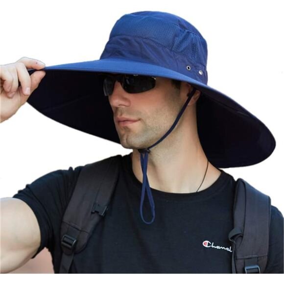 Super Wide Brim Bucket Hat UPF50+ Waterproof Sun Hat for Fishing Hiking - Picture 1 of 7